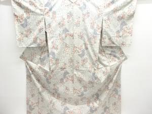 草花模様織出し西陣お召し着物